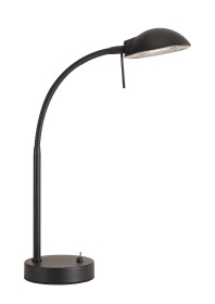 D0793  Bamberg 40cm 1 Light Switched Table Lamp Satin Black